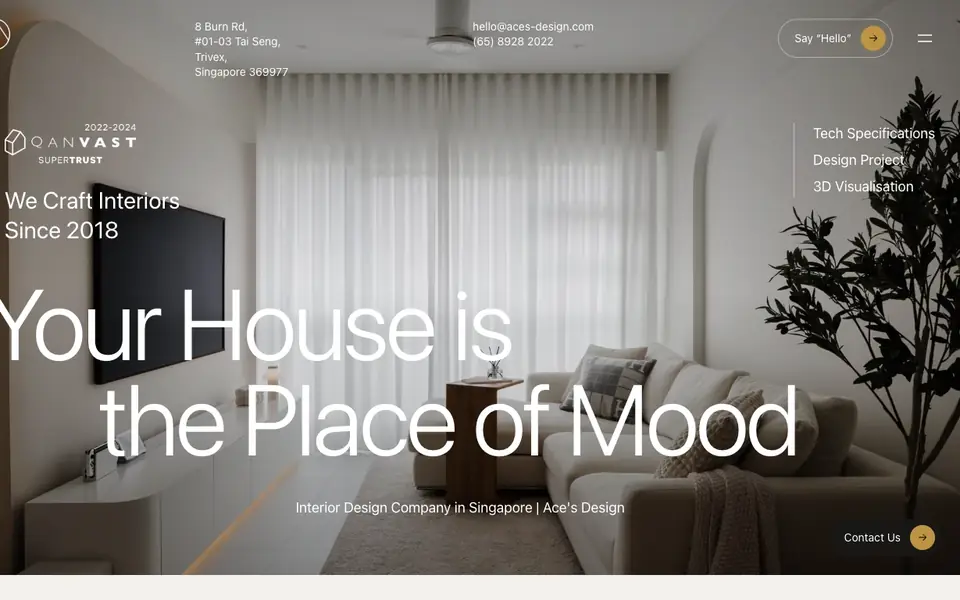 Ace’s Design website homepage, 4 Oct 2026