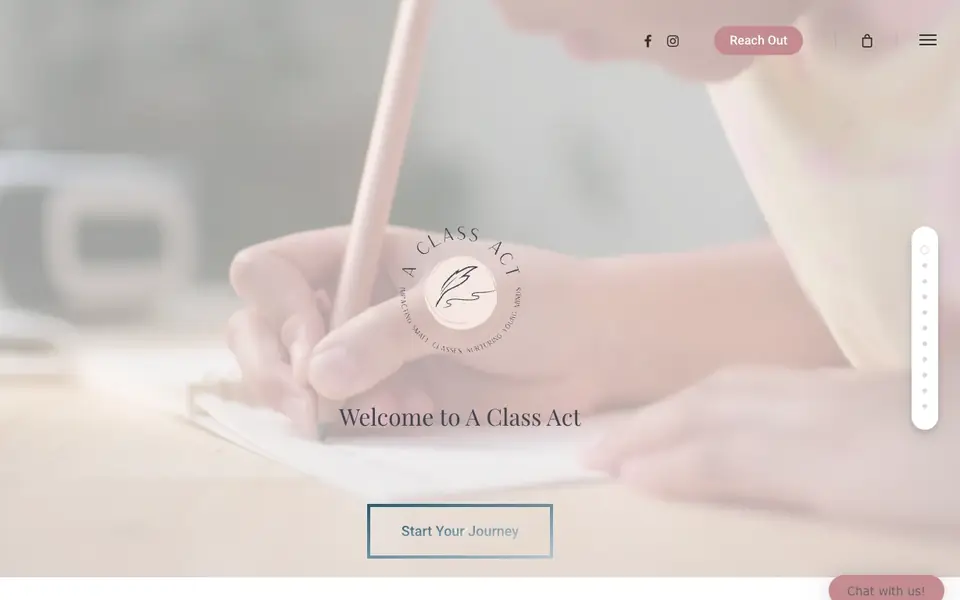 A Class Act website homepage, 4 Oct 2026