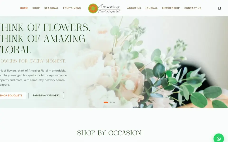 Amazing Floral Gift Pte Ltd website homepage, 4 Oct 2026