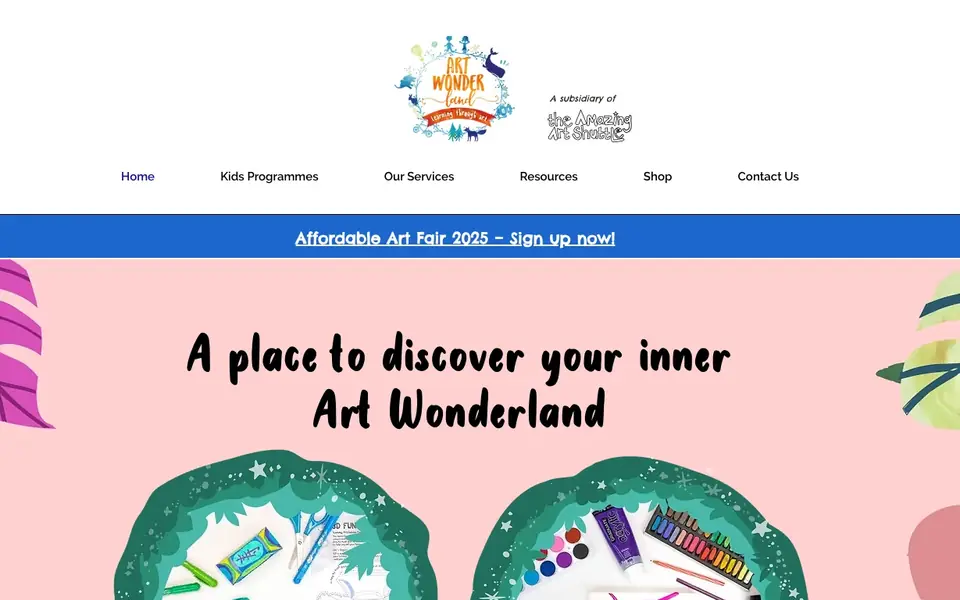 Art Wonderland website homepage, 4 Oct 2026