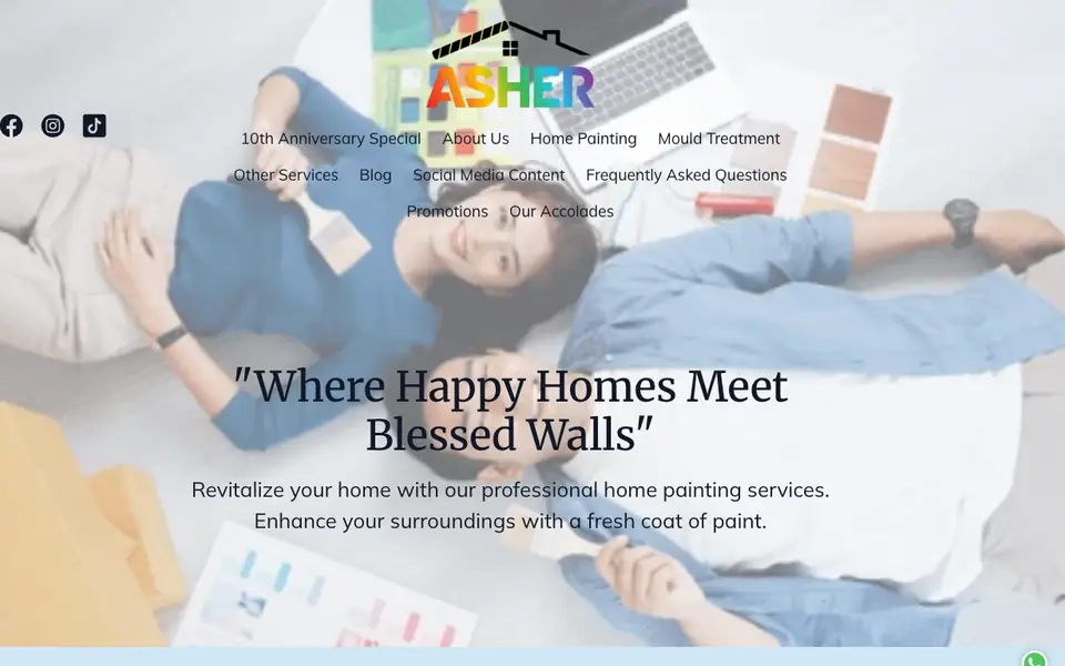 Asher website homepage, 4 Oct 2026