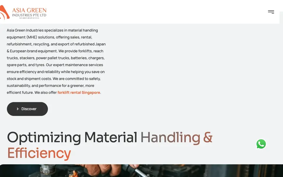 Asia Green Industries website homepage, 4 Oct 2026