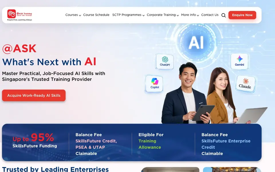 ASK Training website homepage, 4 Oct 2026