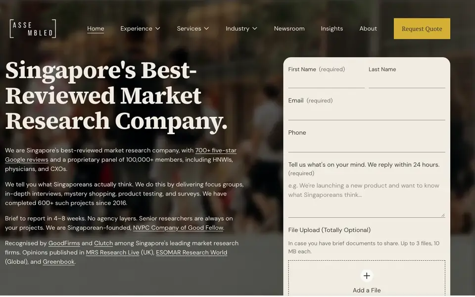Assembled website homepage, 4 Oct 2026