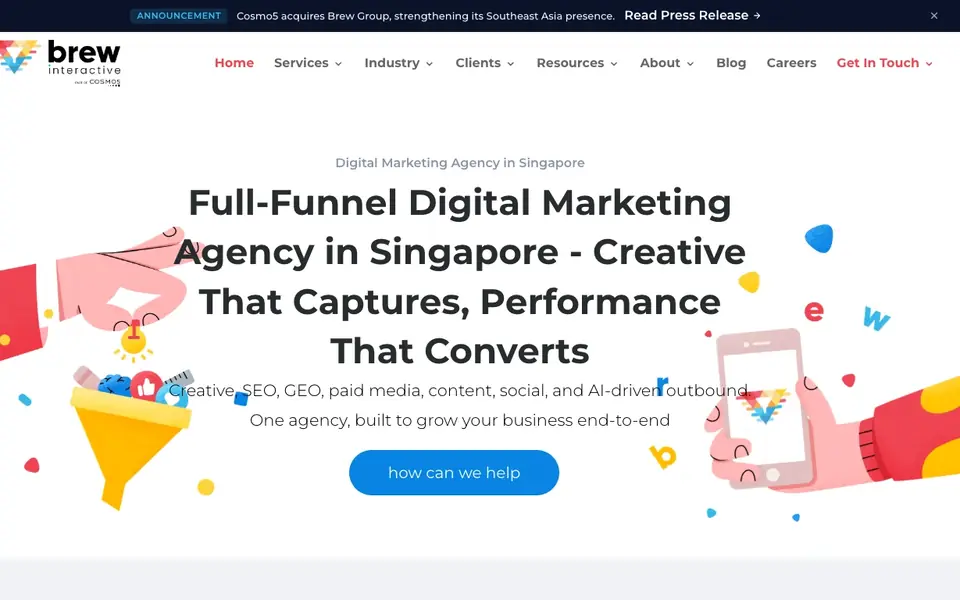 Brew Interactive website homepage, 4 Oct 2026
