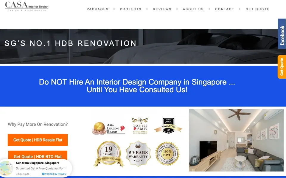 Casa Interior Design website homepage, 4 Oct 2026
