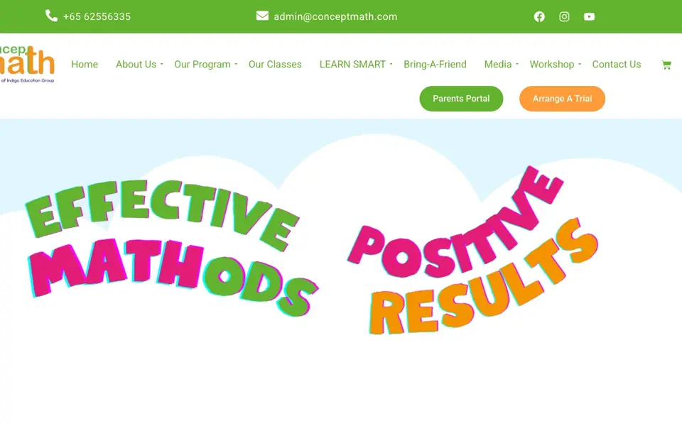 Concept Math Tuition Centre website homepage, 4 Oct 2026