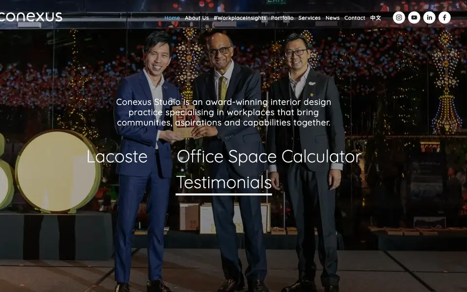 Conexus Studio website homepage, 4 Oct 2026