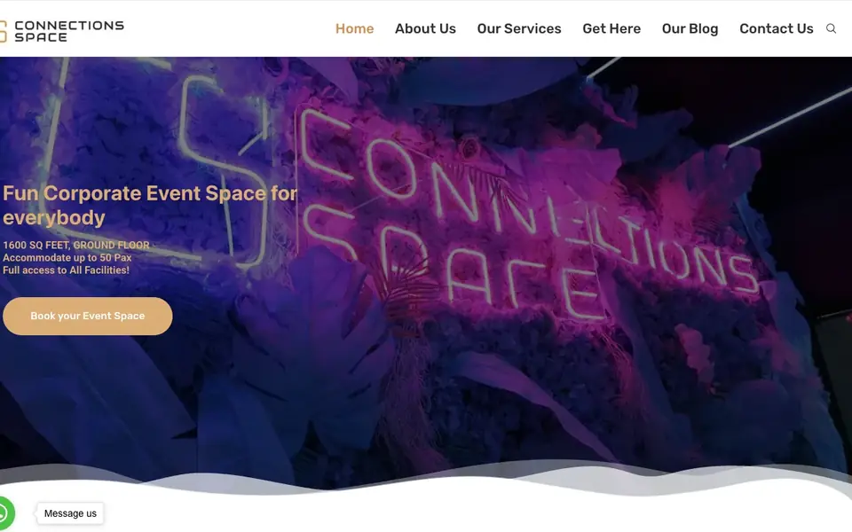 Connections Space website homepage, 4 Oct 2026