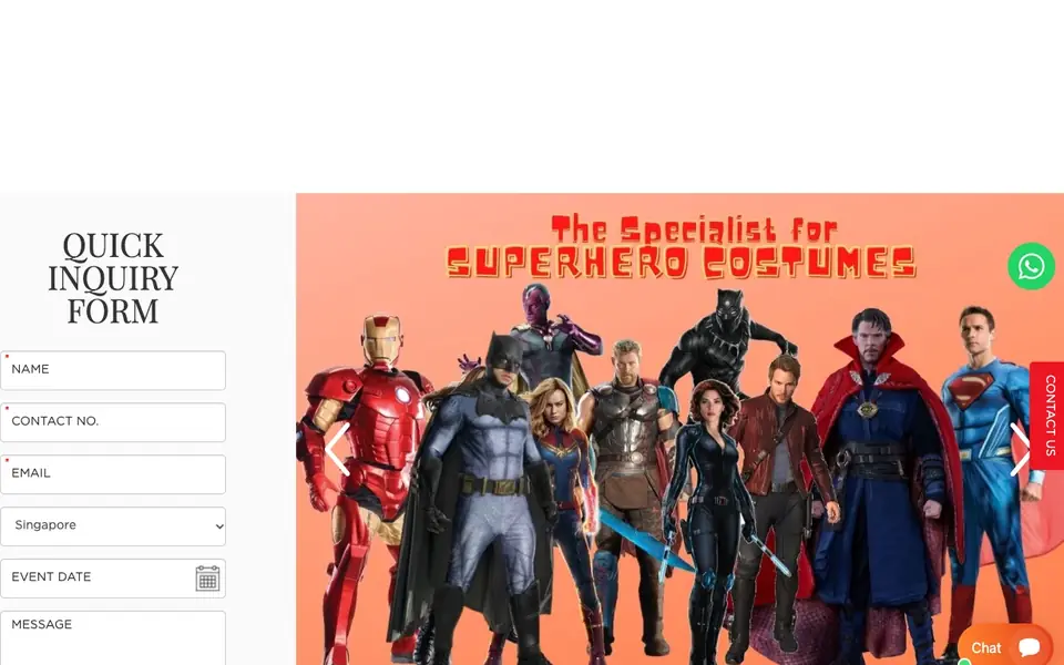 Costumes N’ Parties website homepage, 4 Oct 2026