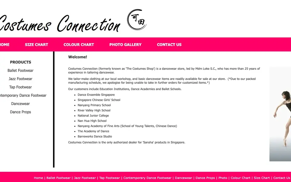 Costumes Connection website homepage, 4 Oct 2026