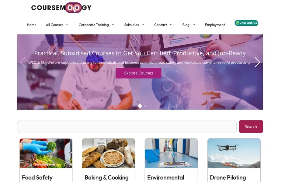 Coursemology website homepage, 4 Oct 2026