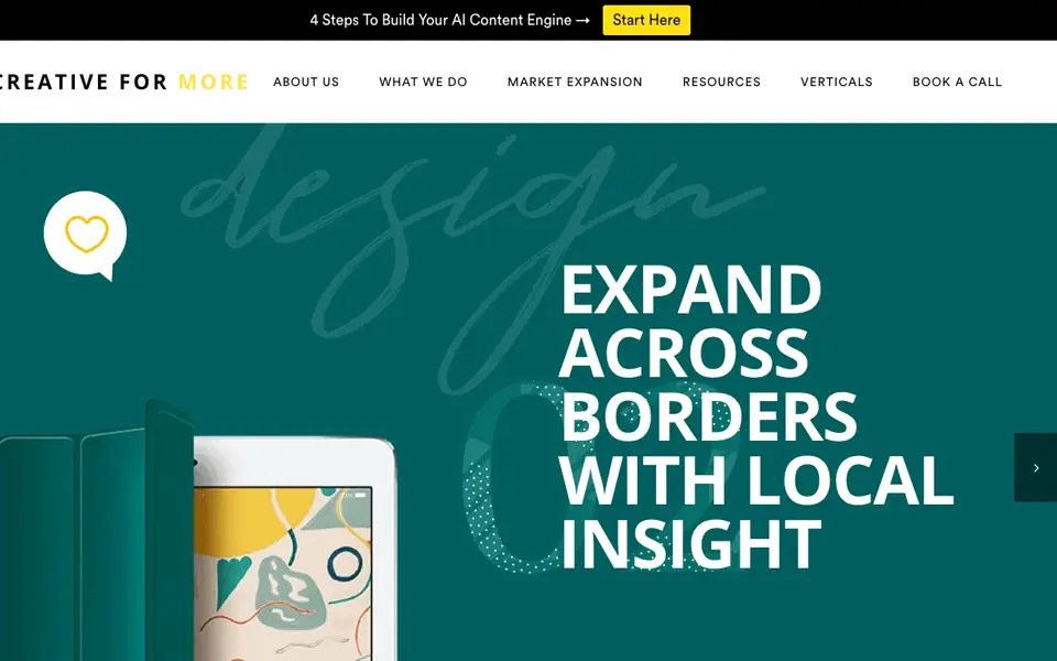 Creative For More website homepage, 4 Oct 2026
