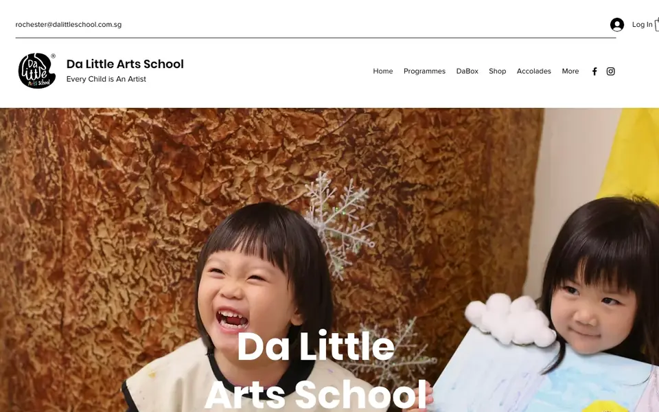 Da Little Arts School website homepage, 4 Oct 2026