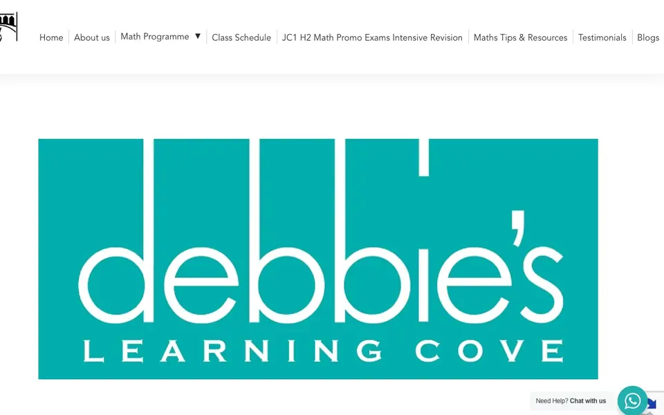 Debbie Learning Cove website homepage, 4 Oct 2026