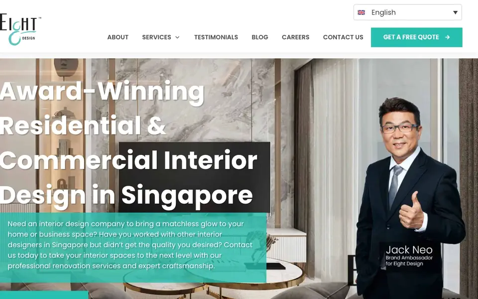 Eight Design website homepage, 4 Oct 2026