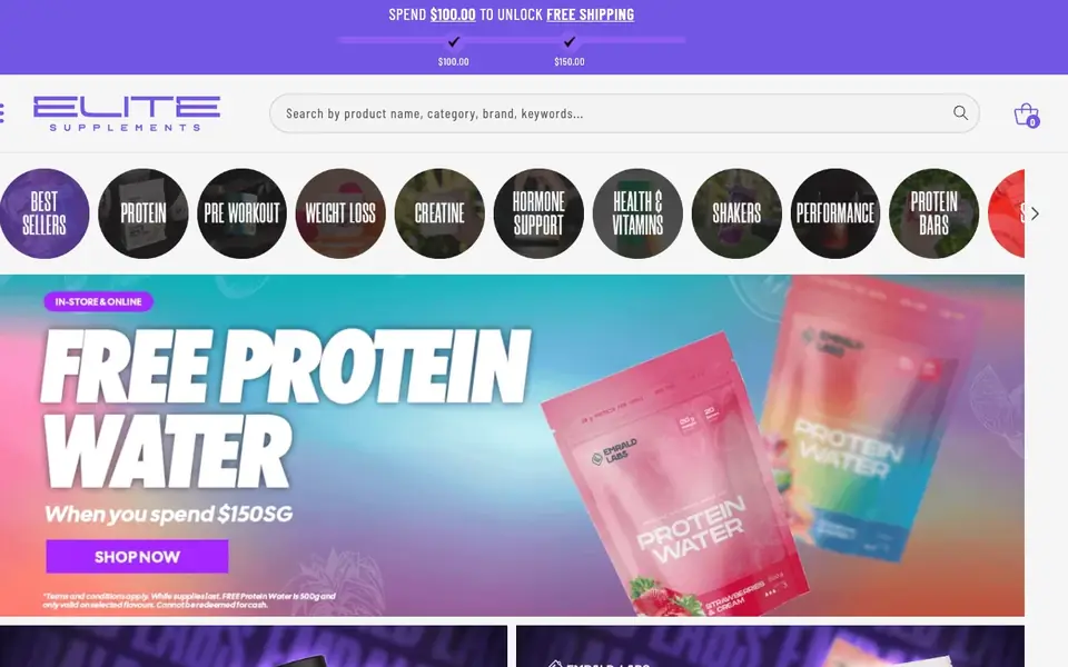 Elite Supplements Funan website homepage, 4 Oct 2026