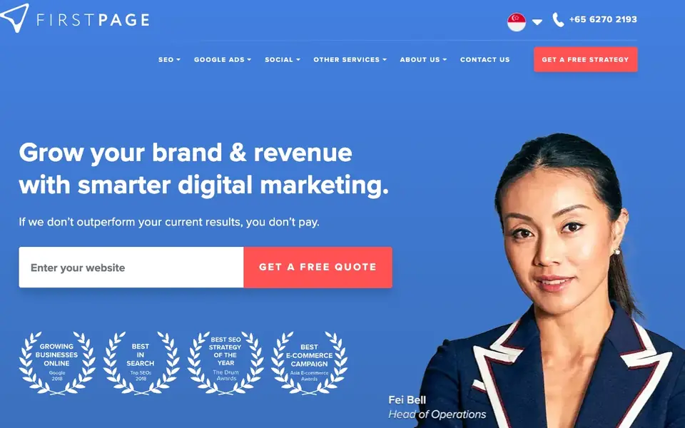 First Page Digital website homepage, 4 Oct 2026