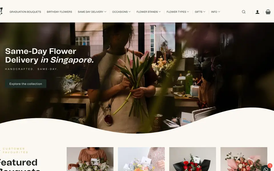 Flowers and Kisses website homepage, 4 Oct 2026