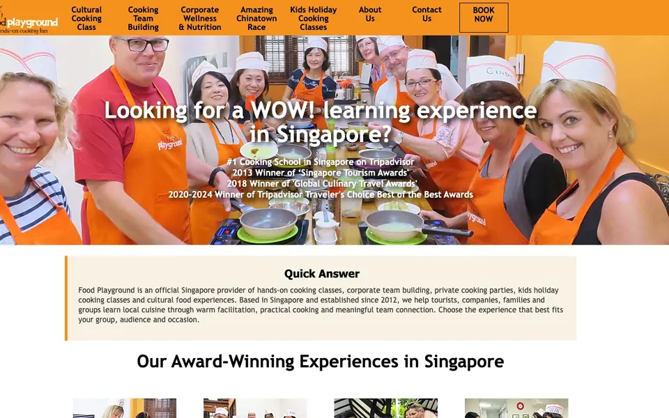 Food Playground website homepage, 4 Oct 2026