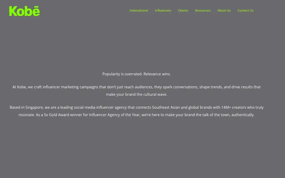 Kobe Global Technologies Pte Ltd website homepage, 4 Oct 2026