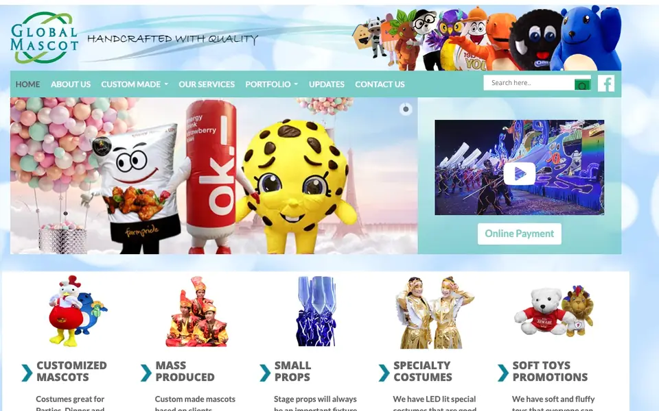 Global Mascot website homepage, 4 Oct 2026