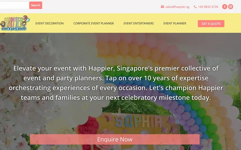 Happier Singapore website homepage, 4 Oct 2026