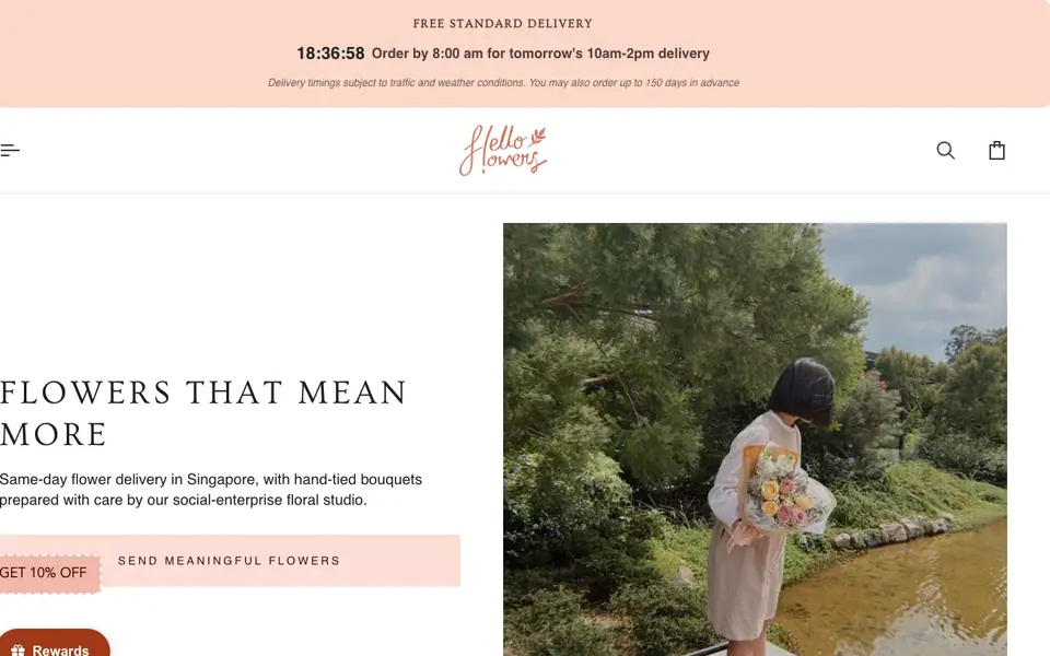 Hello Flowers! Singapore website homepage, 4 Oct 2026