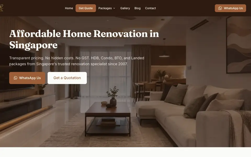 Home Reno website homepage, 4 Oct 2026