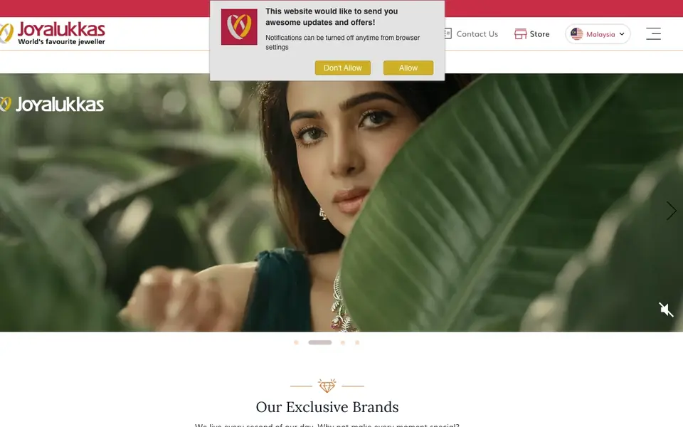 Joyalukkas Jewellery website homepage, 4 Oct 2026