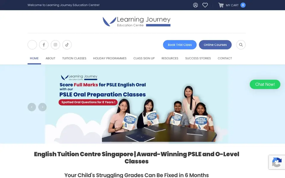 Learning Journey Education Centre website homepage, 4 Oct 2026