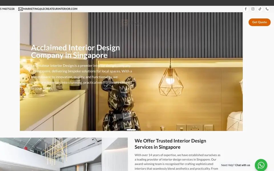Le Createur Interior Design website homepage, 4 Oct 2026