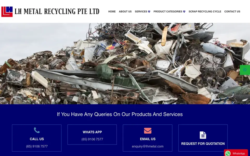 LH Metal website homepage, 4 Oct 2026