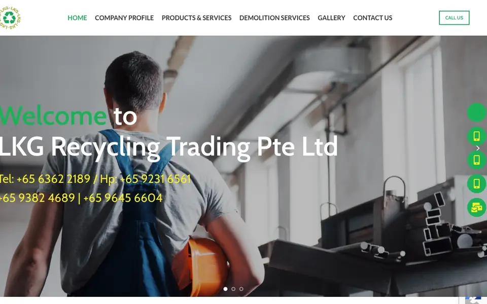 LKG Recycling Trading website homepage, 4 Oct 2026