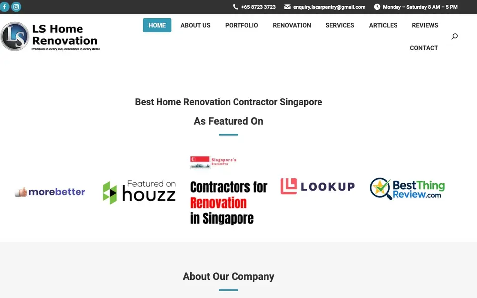 LS Home Renovation website homepage, 4 Oct 2026