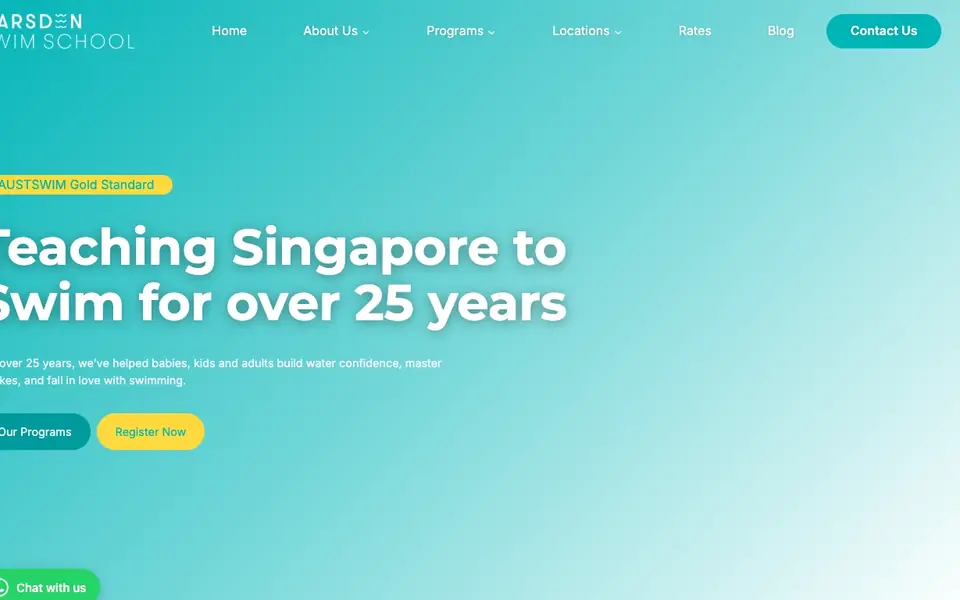 Marsden Swim School website homepage, 4 Oct 2026