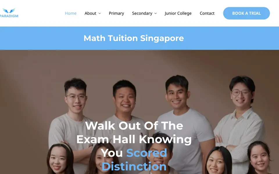 Paradigm Math website homepage, 4 Oct 2026