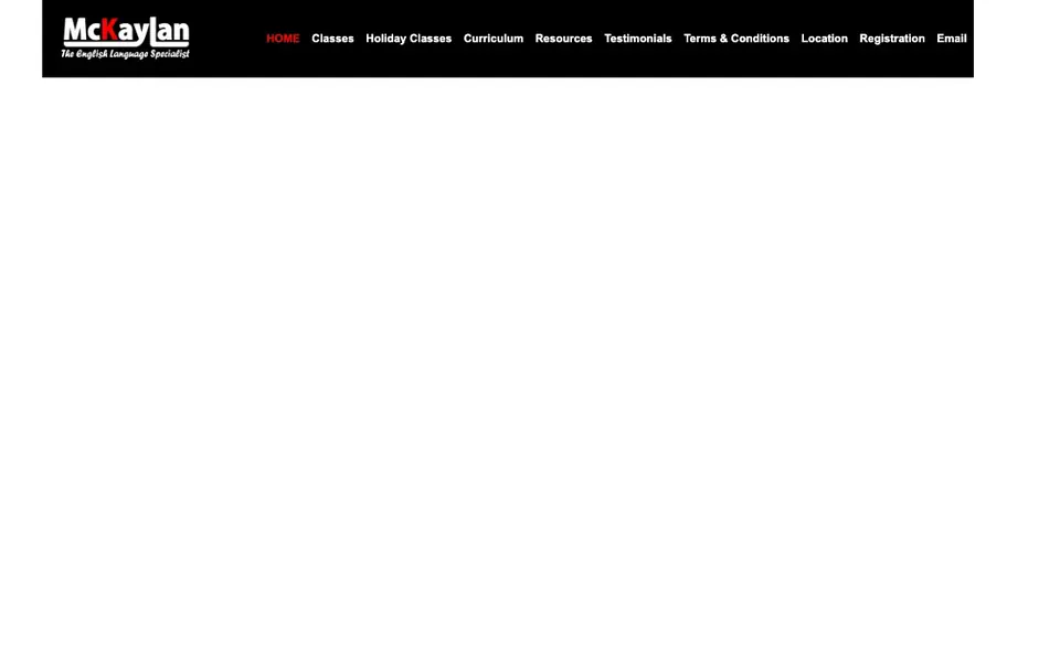 Mckaylan Tutorial Centre website homepage, 4 Oct 2026