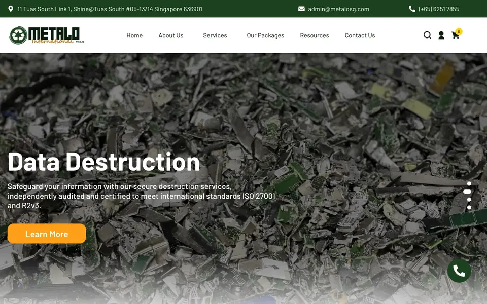 Metalo International website homepage, 4 Oct 2026