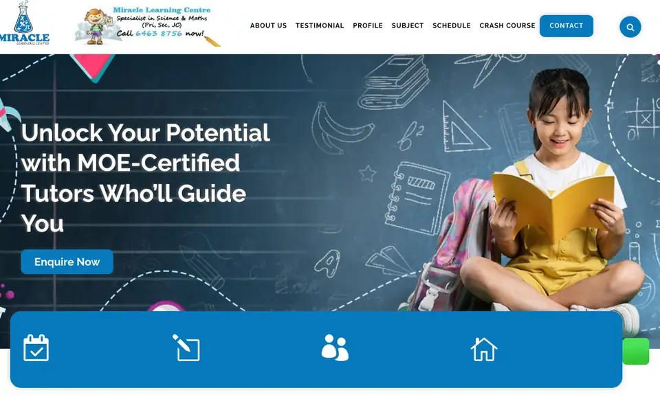 Miracle Learning Centre website homepage, 4 Oct 2026