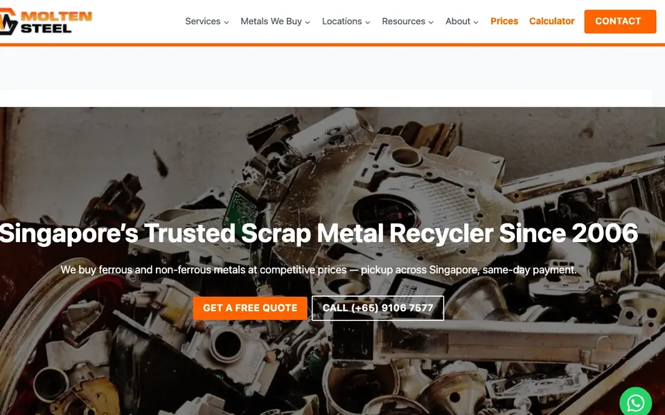Molten Steel website homepage, 4 Oct 2026