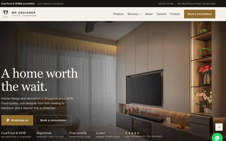 Mr Designer Studio website homepage, 4 Oct 2026