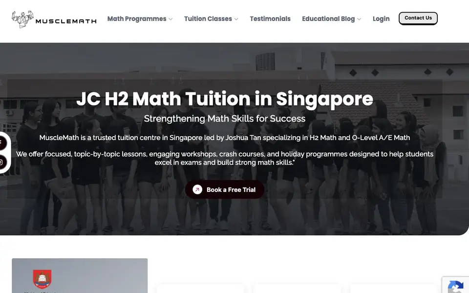 Muscle Math Tuition website homepage, 4 Oct 2026