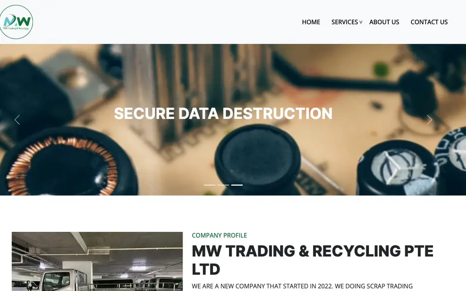 MW Recycles website homepage, 4 Oct 2026