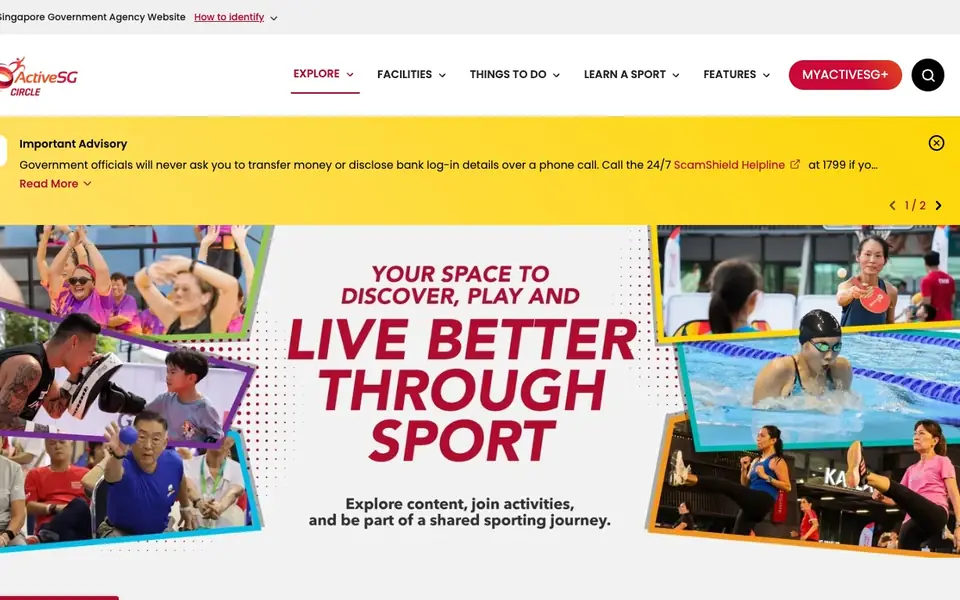 Clementi ActiveSG Swimming Complex website homepage, 4 Oct 2026