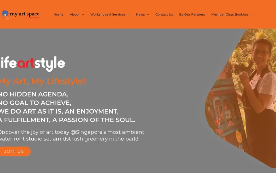 My Art Space website homepage, 4 Oct 2026