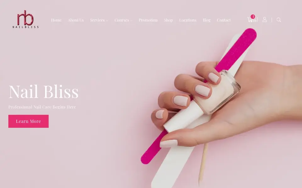Nail Bliss website homepage, 4 Oct 2026