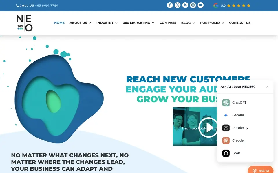 NEO360 website homepage, 4 Oct 2026