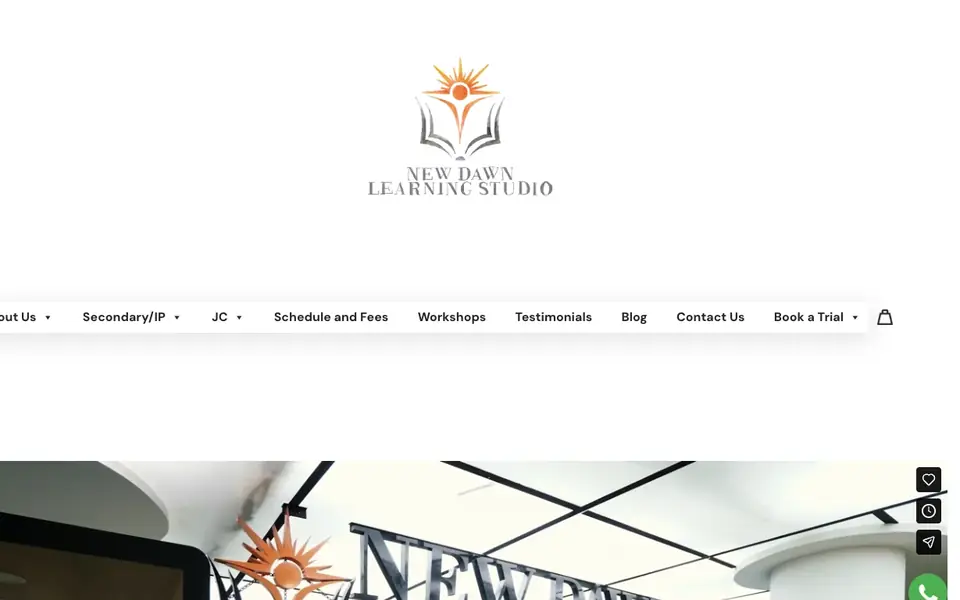 New Dawn Learning Studio website homepage, 4 Oct 2026