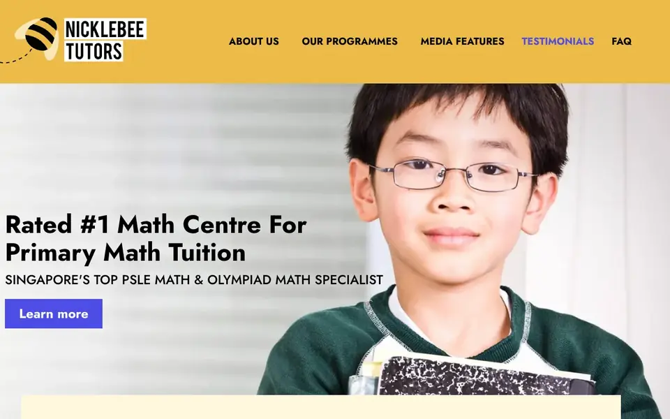 Nicklebee Tutors website homepage, 4 Oct 2026